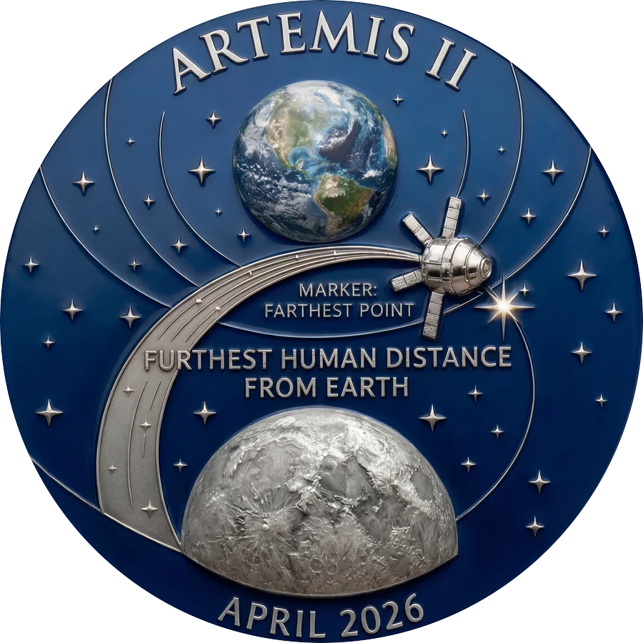 Artemis II commemorative coin front